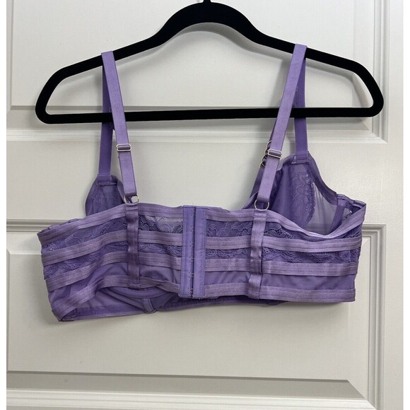 Torrid Curve Straps And Lace Underwire Bra Lilac W Plus Sz 1 Lingerie Floral NWT - Picture 3 of 13